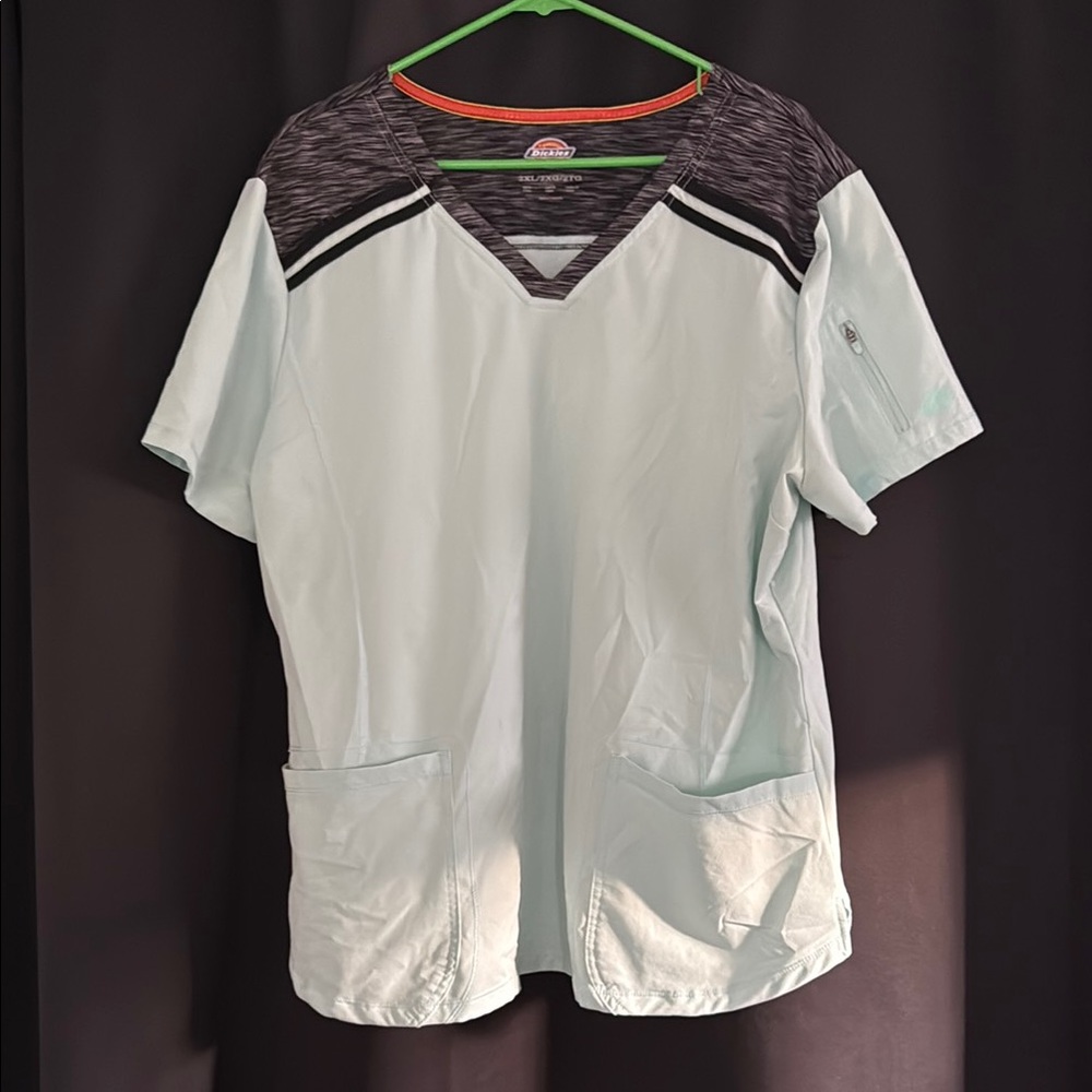 Cherokee Mint Green Short Sleeve Scrub Top